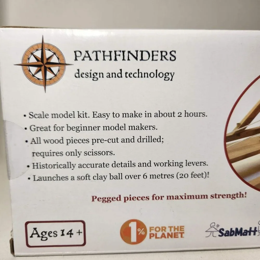NEW Pathfinders Medieval Trebuchet Siege Engine Catapult Building Set Kit Craft